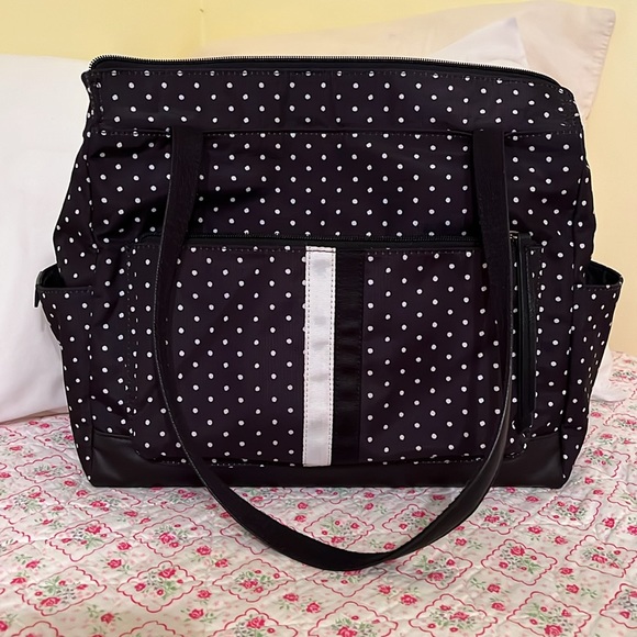 Fossil Black & White poka dot carry-all Handbag - Picture 1 of 10